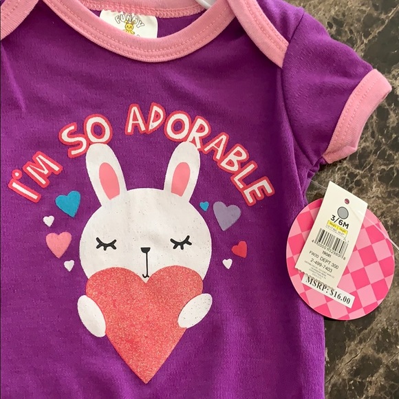 Funny Bunny 3-6 Months Girls Onesie. - Picture 2 of 3